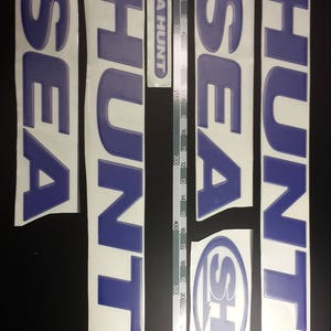 Sea Hunt-bootemblemen 38" blauw + GRATIS SNELLE levering DHL Express - Stickersset - Grafische sticker