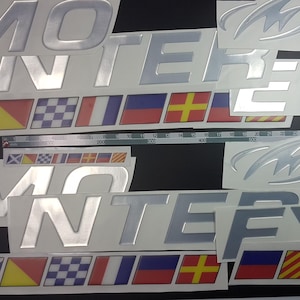 Monterey-bootemblemen 46" chroom + vlaggen + GRATIS SNELLE levering DHL Express - Stickersset - Grafische sticker