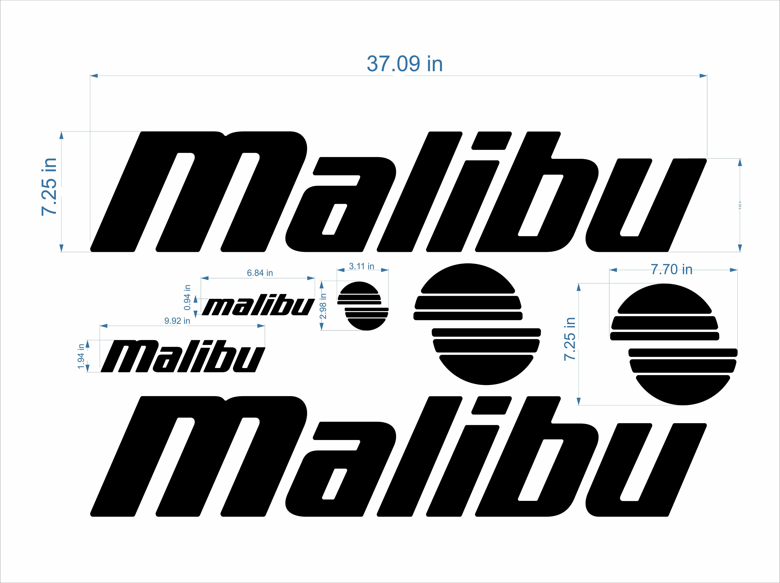 Malibu boat Emblems 37 black FREE FAST delivery DHL Etsy