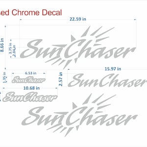 SunChaser boat Emblems 22&quot; chrome + FREE FAST delivery DHL express - Raised Decals - Graphics Decal