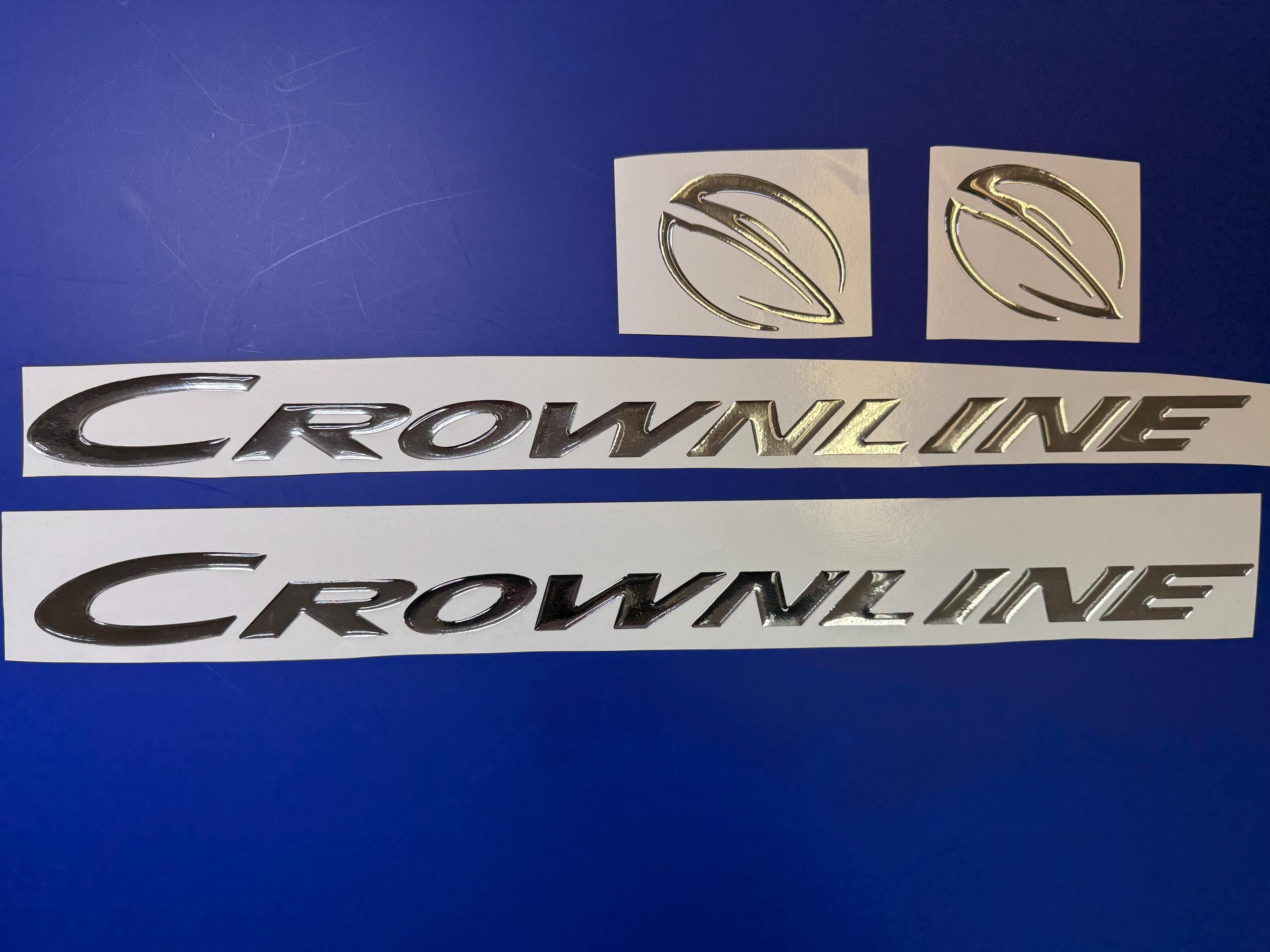 Crownline Boat Emblems 20" chrome  + FREE FAST delivery DHL express - Stickers Set - Graphics Decal