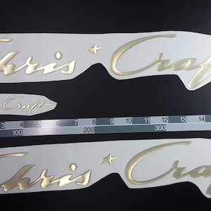 Chris Craft-bootemblemen 18" goud + GRATIS SNELLE levering DHL Express - Stickersset - Grafische sticker