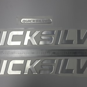 Quicksilver-bootemblemen 29" chroom + GRATIS SNELLE levering DHL Express - Stickersset - Grafische sticker