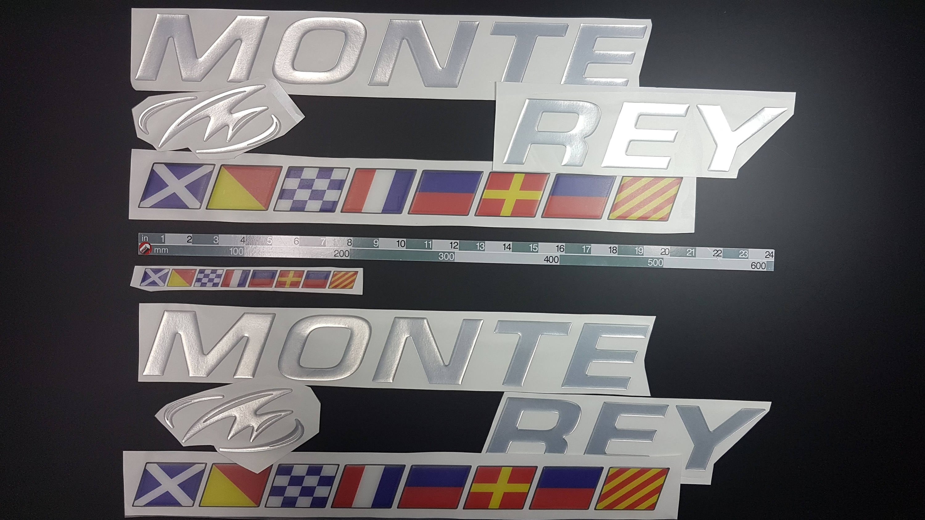 Boat Parts Pair Monterey Boats Silver Decal 12 Stickers Boat