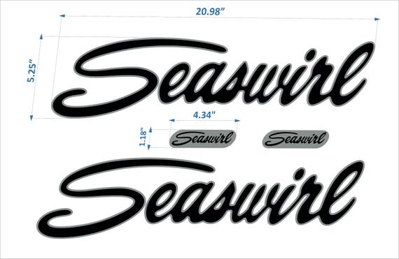Seaswirl Boats Emblems 21/" silver black FREE FAST delivery DHL express