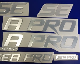 Emblèmes de bateau Sea Pro 32 pouces + 18 pouces + livraison RAPIDE GRATUITE DHL express - Ensemble d'autocollants en relief - Stickers graphiques