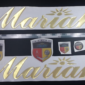 Mariah-bootemblemen 22,5" goud + GRATIS SNELLE levering DHL Express - Stickersset - Grafische sticker