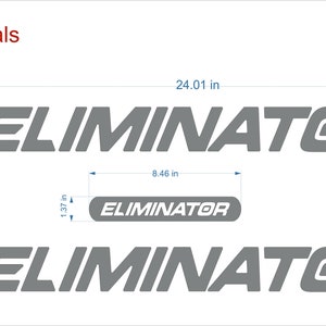 Eliminatorbootembleem 24" chroom + GRATIS SNELLE levering DHL Express - sticker met reliëf - stickerset - grafische sticker
