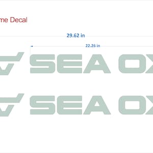 Sea Ox boot-emblemen 29" chroom + GRATIS SNELLE levering DHL Express - set stickers met reliëf