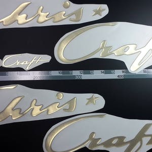 Chris Craft-bootemblemen 28" goud + GRATIS SNELLE levering DHL Express - Stickersset - Grafische sticker