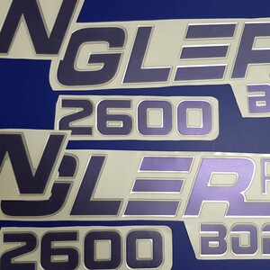Angler boat Emblems 31&quot;chrome blue + FREE FAST delivery DHL express - Stickers Set - Graphics Decal