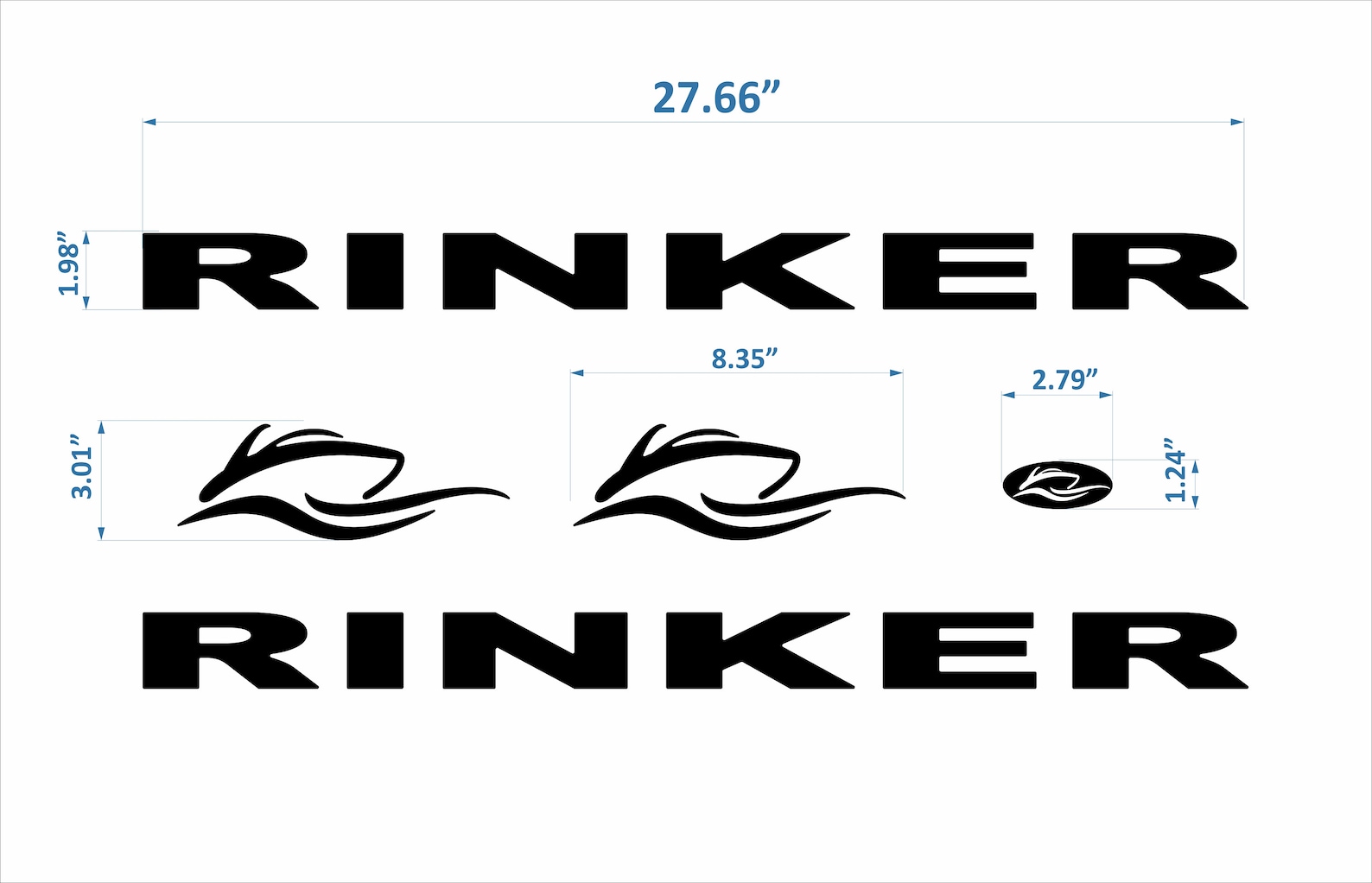Rinker Boat Emblems 27 Black FREE FAST Delivery DHL Etsy