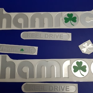 Shamrock Boats-embleem 22" + GRATIS SNELLE levering DHL Express - sticker met verhoogde sticker - stickerset - grafische sticker