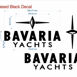 Bavaria Yachts bootemblemen 366 mm zwart + GRATIS SNELLE levering DHL Express - verhoogde stickers - grafische sticker