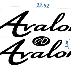 Avalon pontonbootemblemen 22" zwart + GRATIS SNELLE levering DHL Express - Stickers Set - Grafische sticker