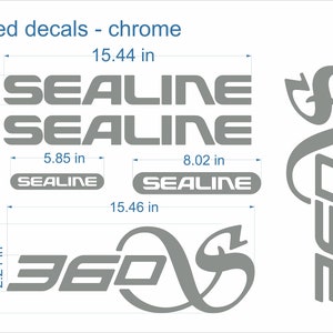 SeaLine 360 bootemblemen 15" chroom + GRATIS SNELLE levering DHL Express - stickers met verhoogde stickers - grafische sticker