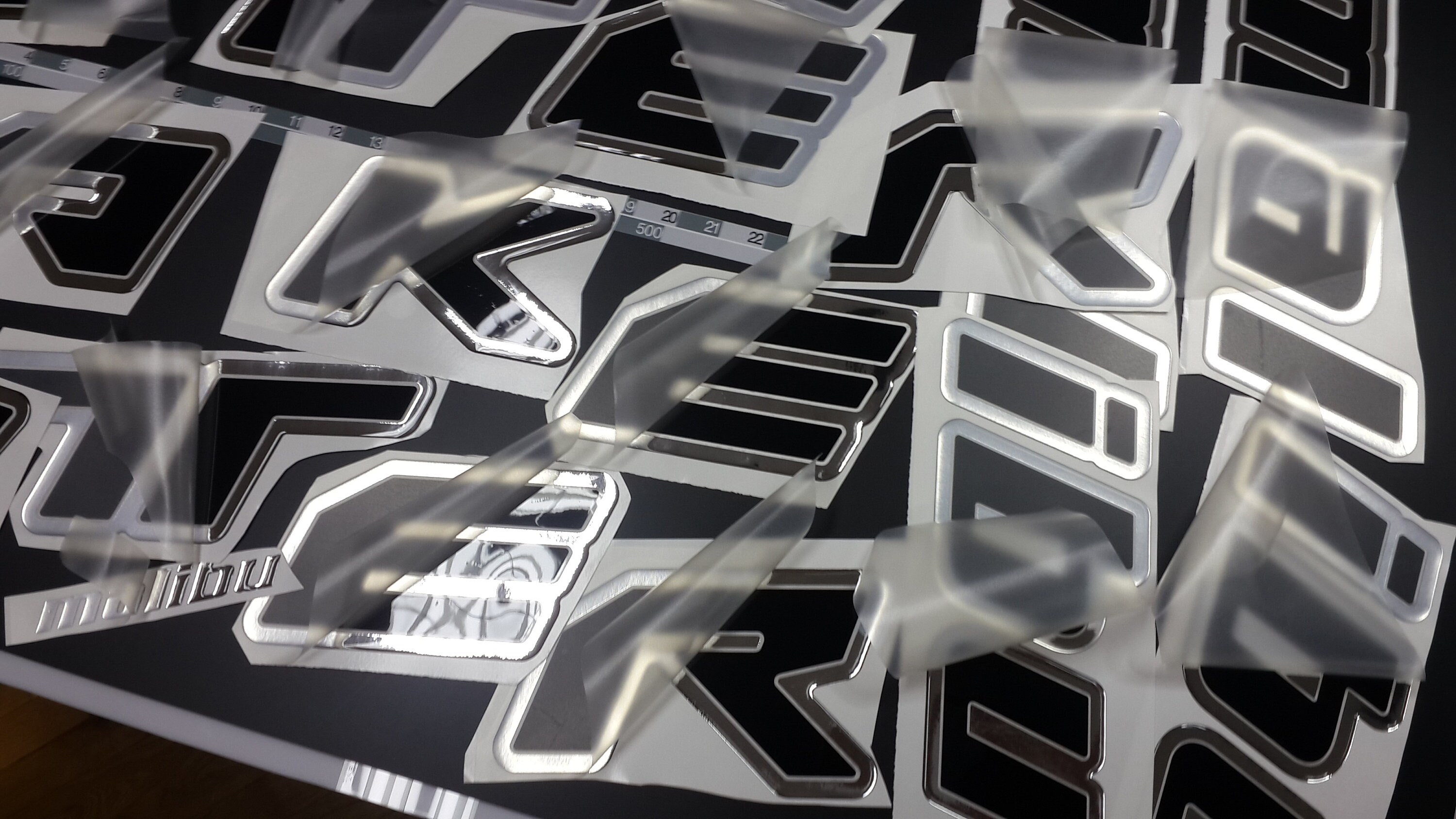 malibu wakesetter boat Emblems 77,7" + 3 malibu 22" chrome black + FREE FAST delivery DHL express - Stickers Set - Graphics Decal