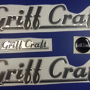 Griff Craft boat Emblem 13&quot; chrome black + FREE FAST delivery DHL express - Stickers Set - Graphics Decal