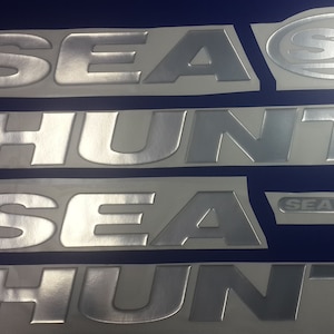 Sea Hunt-bootemblemen 38" chroom + GRATIS SNELLE levering DHL Express - Stickersset - Grafische sticker