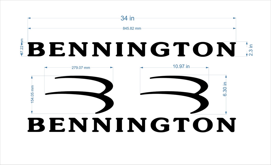 Bennington Boats Emblems 33 chrome FREE FAST delivery Etsy