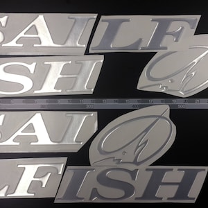 Zeilvisbotenemblemen 32" + GRATIS SNELLE levering DHL Express - Stickersset - Grafische sticker
