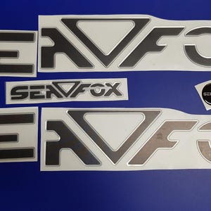 sea fox boat Emblem 30&quot; chrome- black + FREE FAST delivery DHL express - raised decal - Stickers Set - Graphics Decal
