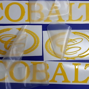 Bootembleem kobalt 20" geel + GRATIS SNELLE levering DHL Express - Stickersset - Grafische sticker