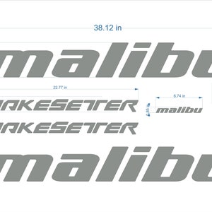 Malibu-bootemblemen 38"+ wakesetter chroom + GRATIS SNELLE levering DHL Express - Stickersset - Grafische sticker