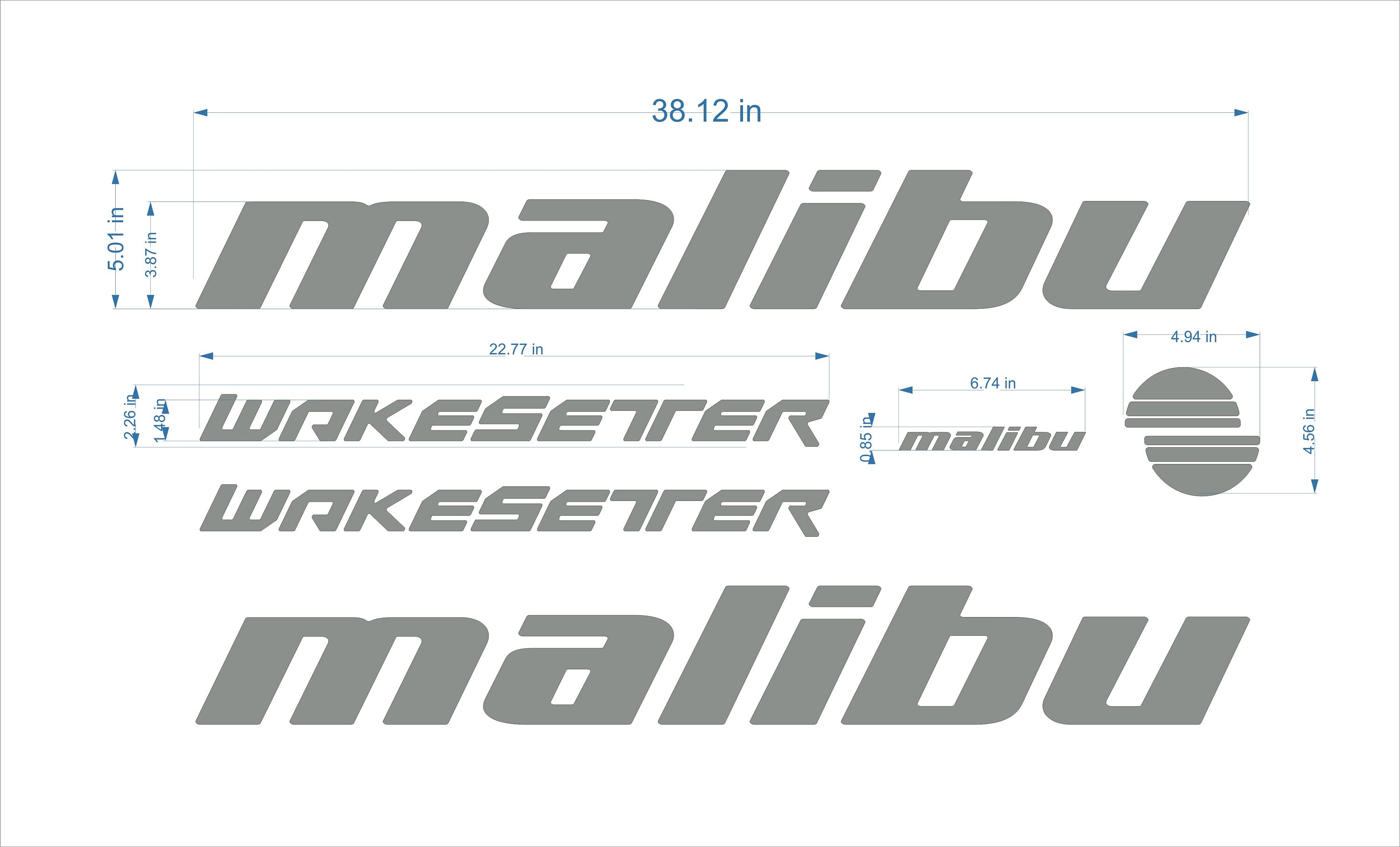 Malibu Boat Emblems 38 Wakesetter Chrome FREE FAST Etsy