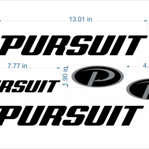 Pursuit Boat Emblems 13&quot; black + FREE FAST delivery DHL express - raised decals