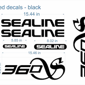 SeaLine 360 bootemblemen 15" zwart + GRATIS SNELLE levering DHL Express - stickers met verhoogde stickers - grafische sticker
