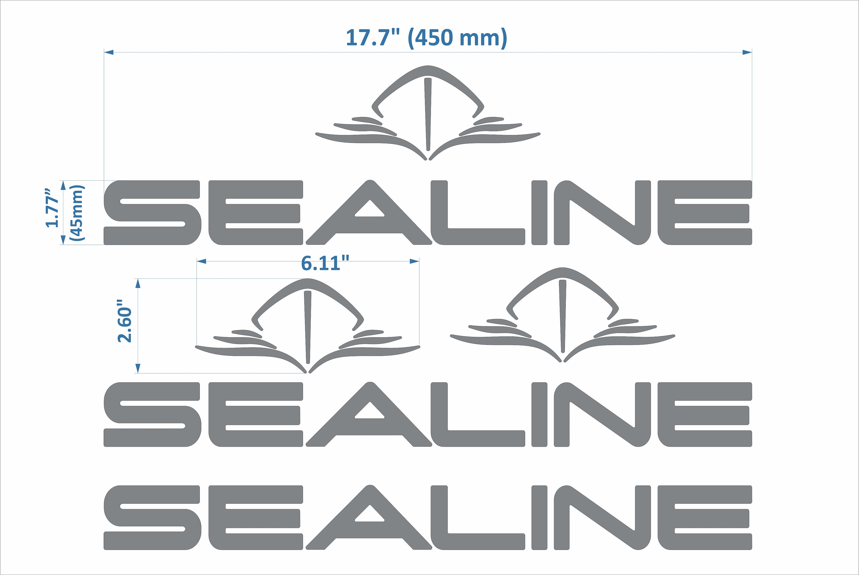 Sealine Boat Emblems 17 Chrome FREE FAST Delivery DHL Etsy