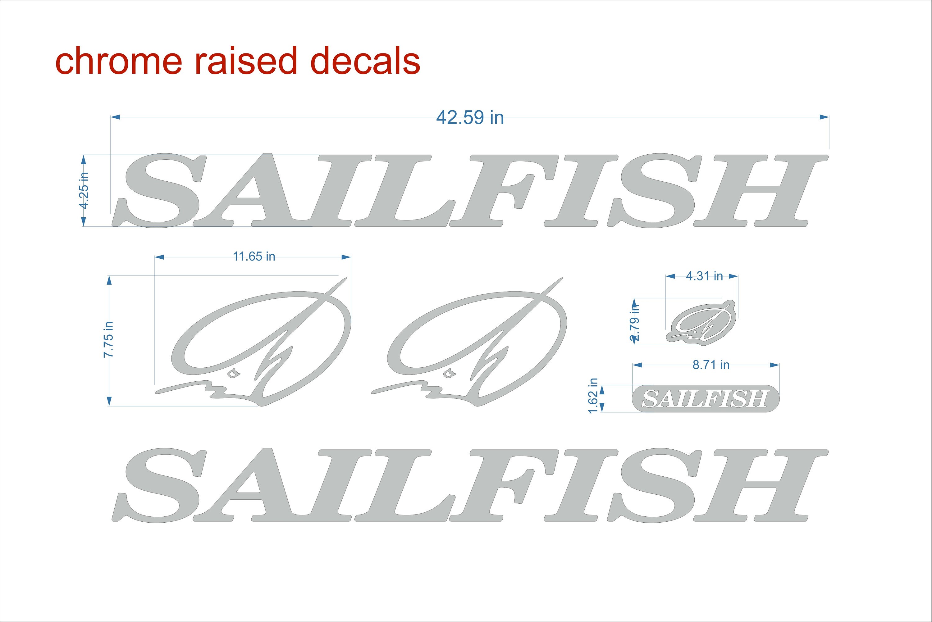 Sailfish Boats Emblems 42 Chrome FREE FAST Delivery Etsy