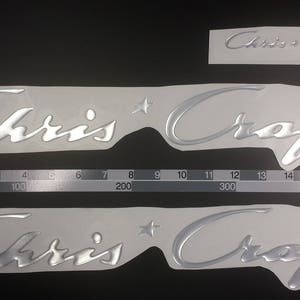 Chris Craft-bootemblemen 18" chroom + GRATIS SNELLE levering DHL Express - Stickersset - Grafische sticker