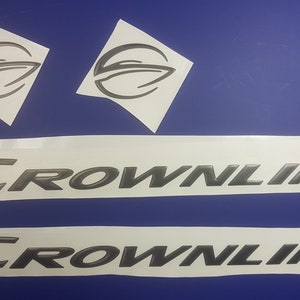 Crownline-bootemblemen 20" zwart + GRATIS SNELLE levering DHL Express - Stickersset - Grafische sticker