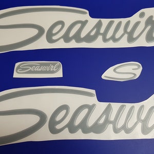 Seaswirl Boats Emblems 20&quot; grey + FREE FAST delivery DHL express - Raised decals Stickers Set - Graphics Decal