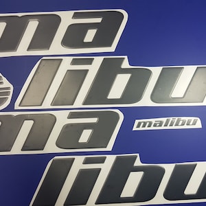 Malibu boat Emblems 37&quot; black + FREE FAST delivery DHL express - Stickers Set - Graphics Decal