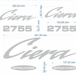 Bayliner Ciera 2755 bootemblemen 15" + GRATIS SNELLE levering DHL Express- Stickerset - Grafische sticker