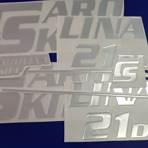 Carolina Skiff 21 bootembleem 34" chroom + GRATIS SNELLE levering DHL Express - set met reliëf - grafische sticker