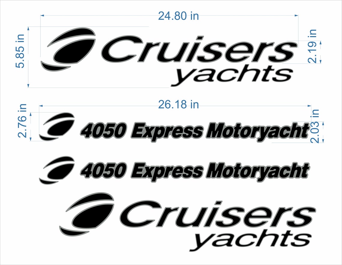 Cruisers Yachts Boat Emblem 24 Chrome Black 4050 FREE Etsy