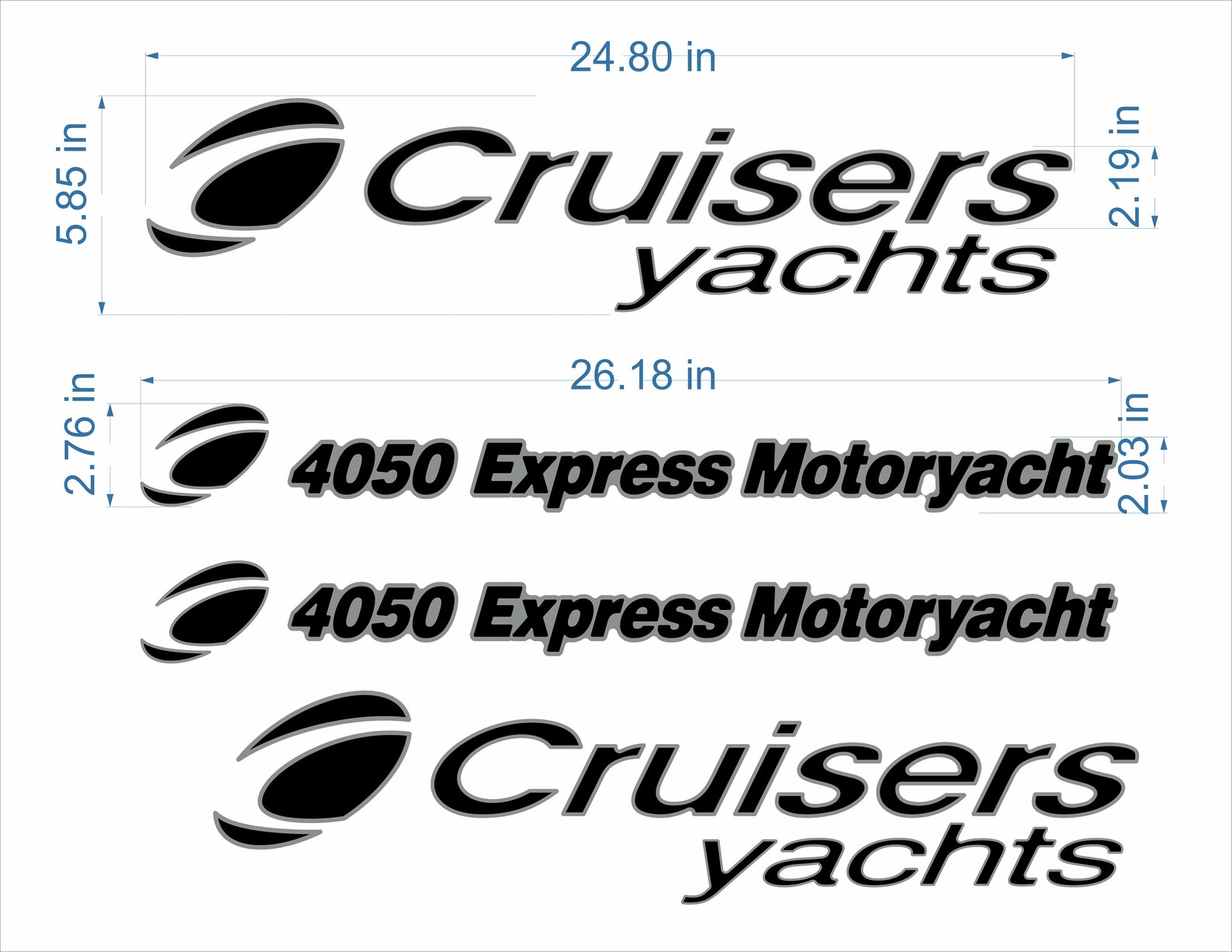 Cruisers Yachts Boat Emblem 24 Chrome Black 4050 FREE Etsy
