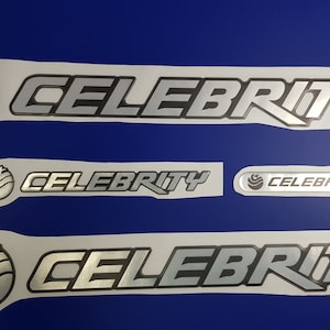 Celebrity Boats-emblemen 22" zwart chroom + GRATIS SNELLE levering DHL Express - Stickers Set - Grafische sticker