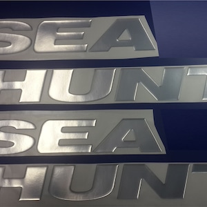 Sea Hunt Boat Emblemen 49" chroom + GRATIS SNELLE levering DHL Express - stickerset met reliëf - grafische sticker