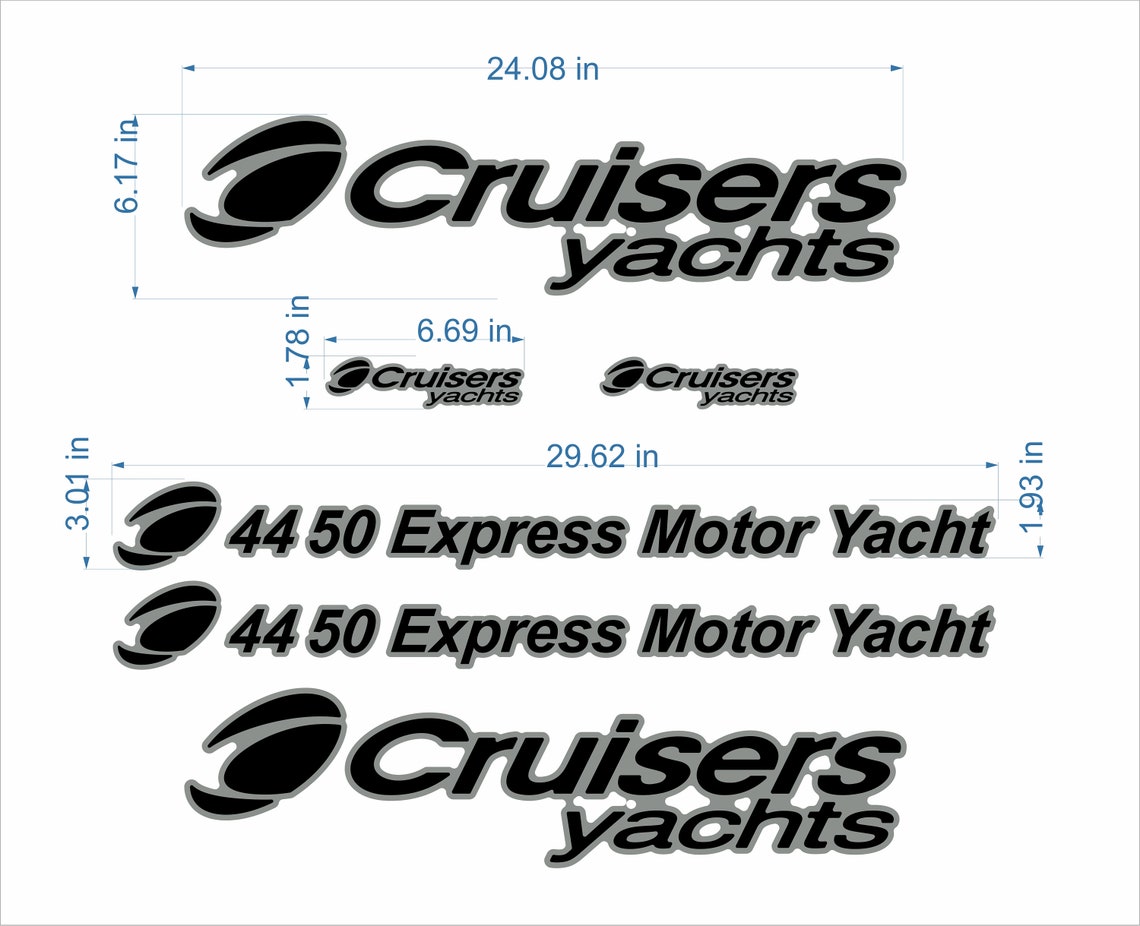 Cruisers Yachts Boat Emblem 24 Chrome Black 4450 FREE Etsy
