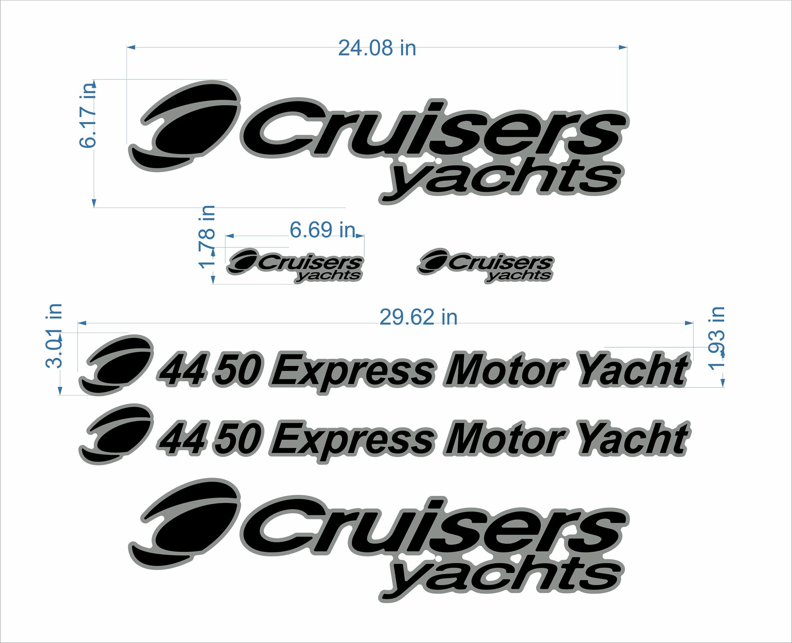 Cruisers Yachts Boat Emblem 24 Chrome Black 4450 FREE Etsy
