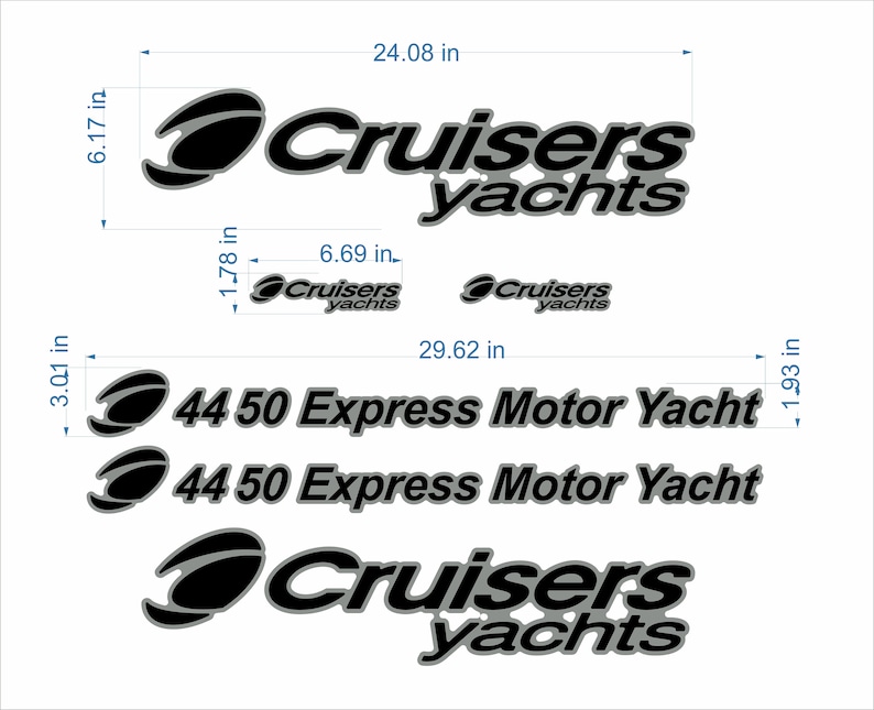 Cruisers Yachts Boat Emblem 24 Chrome Black 4450 FREE Etsy