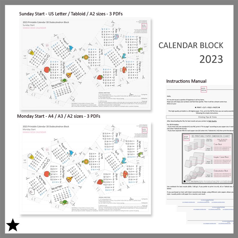 Kawaii Printable Calendar 2023 Desk Calendar Block Cubicle Etsy kawaii-printable-calendar-2023-desk-calendar-block-cubicle-etsy