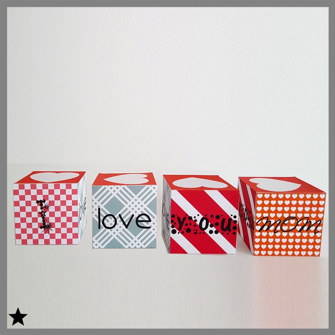 Mothers Day Gift for Mom, 3D Printable Paper, I Love You Mom, Cute Desk ...
