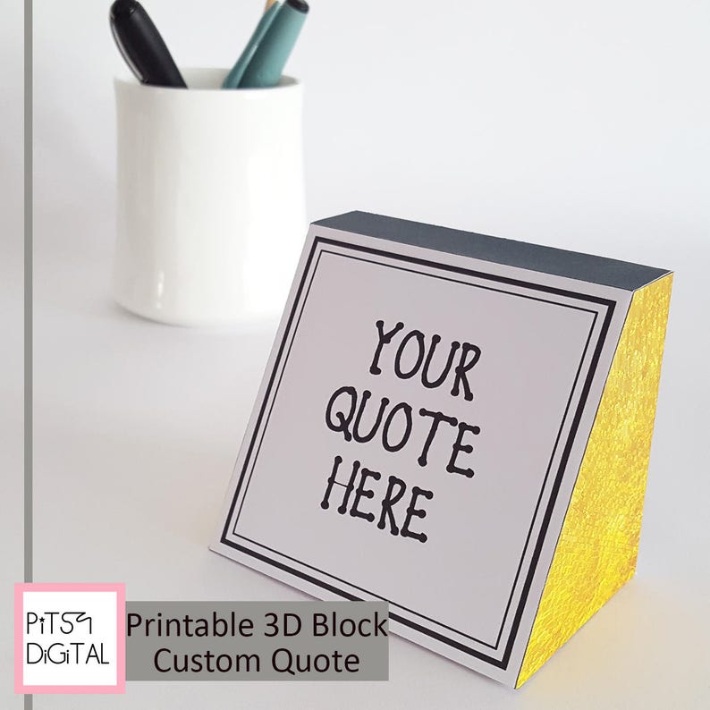 Personalized Desk Accessory Quote Block Custom Quote Print Etsy