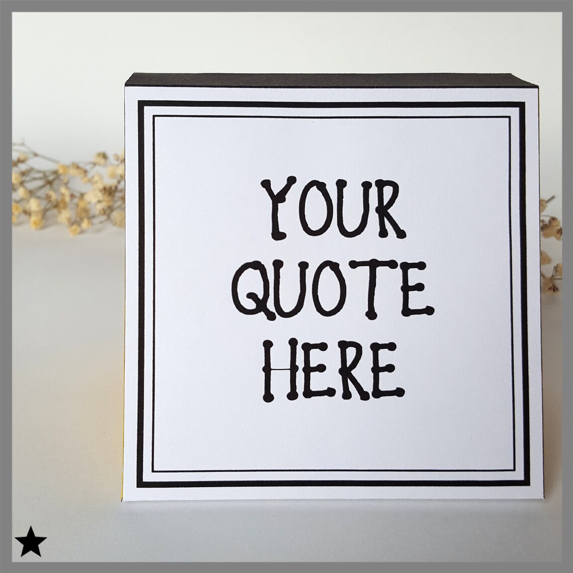 Personalized Desk Accessory Quote Block Custom Quote Print Etsy